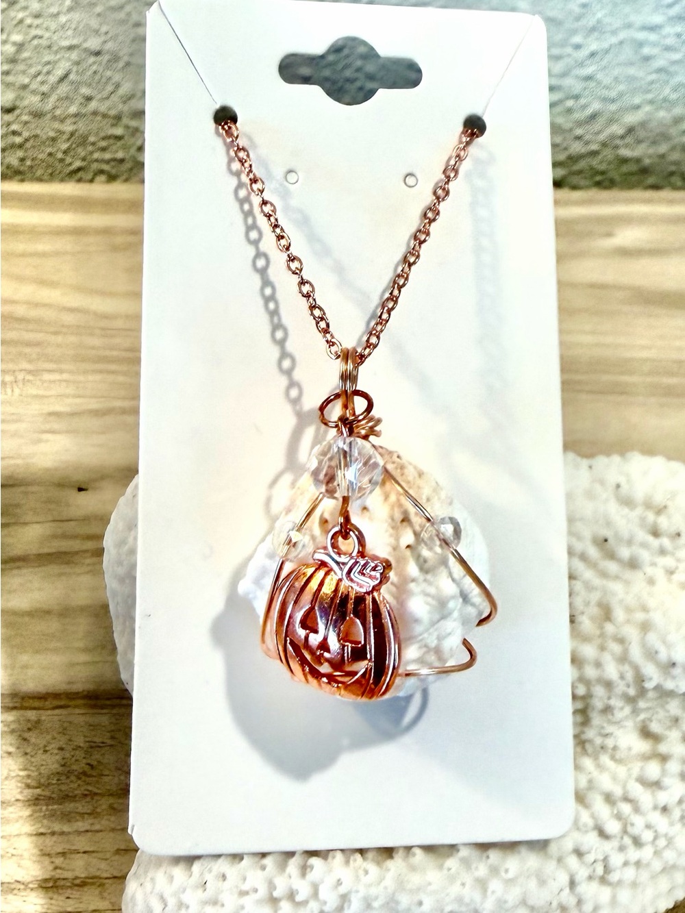 137. Rose Gold Pumpkin Pendant Necklace - Women Jewelry